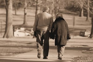 old couple walking