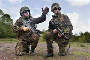 Two soldiers training